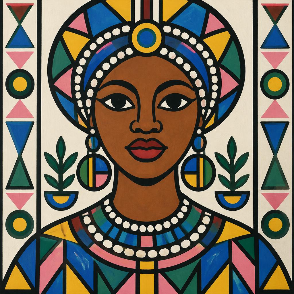 Portrait in blocks
